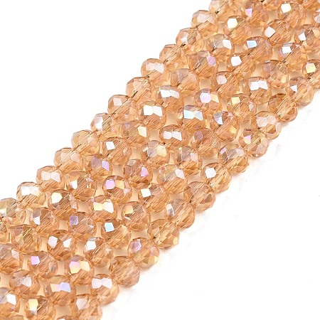 Electroplate Glass Beads Strands EGLA-A044-T3mm-B23-1