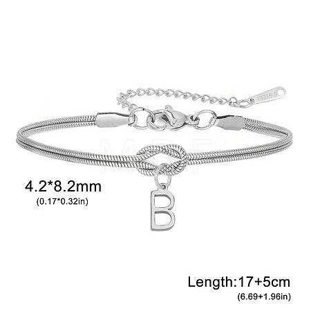 304 Stainless Steel Initial Charm Bracelets FS-WGD8E41-09-1