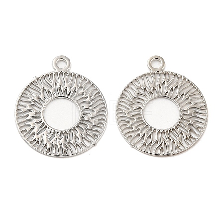 Long-Lasting Plated Brass Filigree Charms KK-K336-15P-1