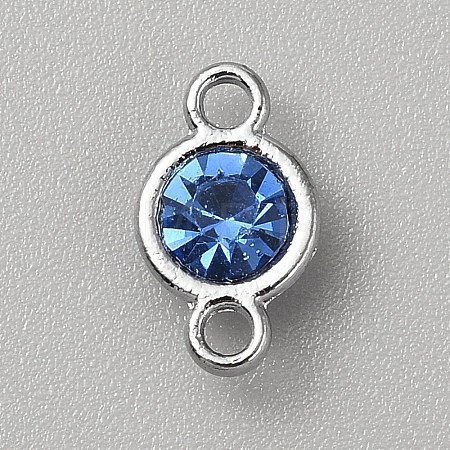 Faceted Glass Flat Round Connector Charms FIND-WH20042-56A-1