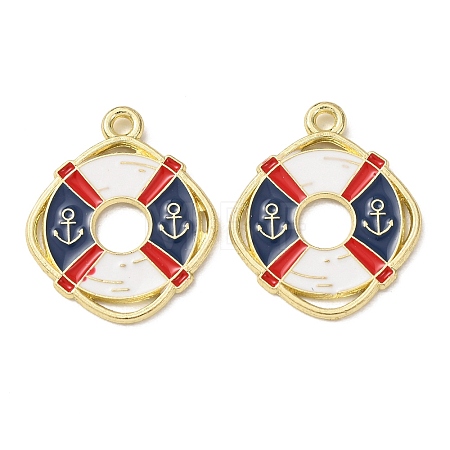 Ocean Alloy Enamel Pendants ENAM-B041-01O-1