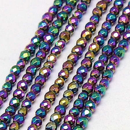 Electroplate Non-magnetic Synthetic Hematite Beads Strands G-J169B-4mm-05-1
