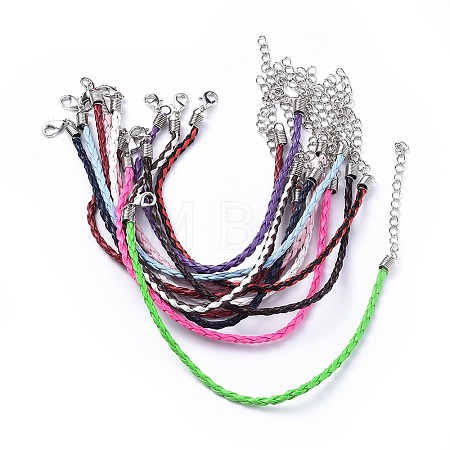 Trendy Braided Imitation Leather Bracelet Making BJEW-YW0001-09-1