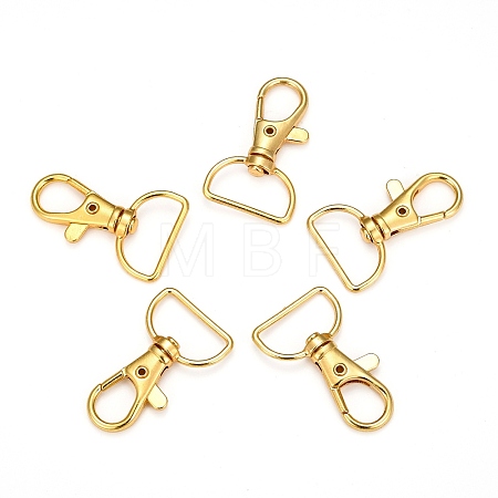 Zinc Alloy Swivel D Rings Lobster Claw Clasps X-E341-8-G-1