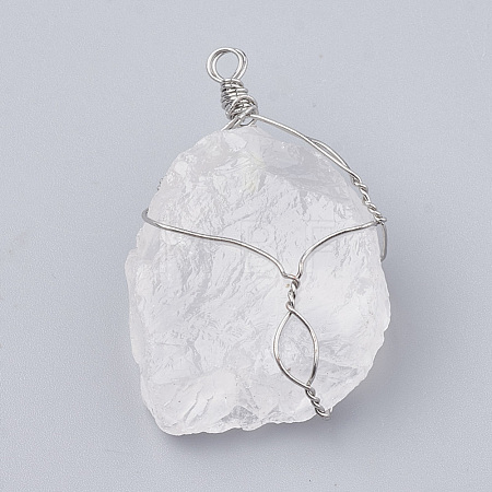 Natural Quartz Crystal Pendants G-Q993-05-1