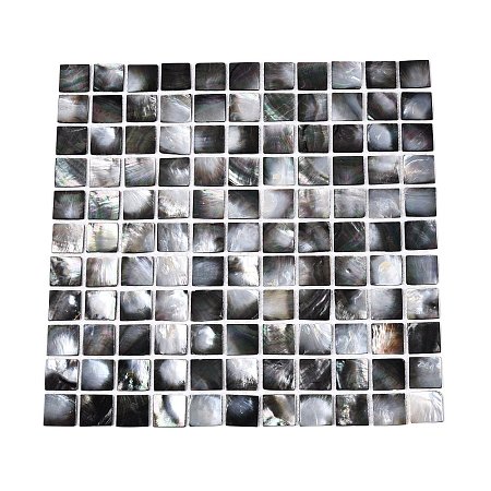 Natural Black Lip Mosaic Tiles Cabochons SHEL-Q029-10-1