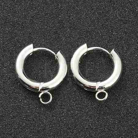 201 Stainless Steel Huggie Hoop Earring Findings STAS-P283-01E-S-1