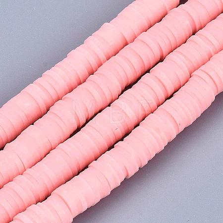 Flat Round Handmade Polymer Clay Bead Spacers X-CLAY-R067-3.0mm-18-1