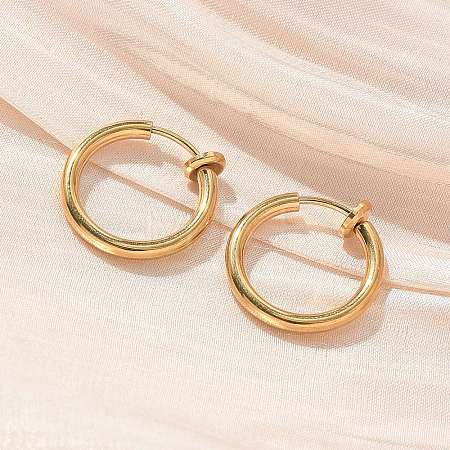 Ion Plating(IP) 304 Stainless Steel Clip-on Earrings X-EJEW-M218-03B-G-1