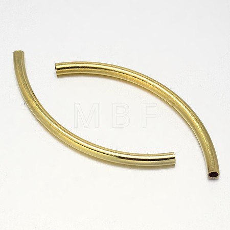 Curved Brass Tube Beads KK-E738-53G-1