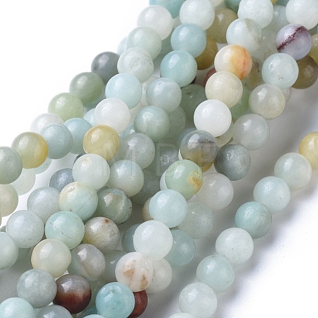 Natural Flower Amazonite Beads Strands G-D608-6mm-1
