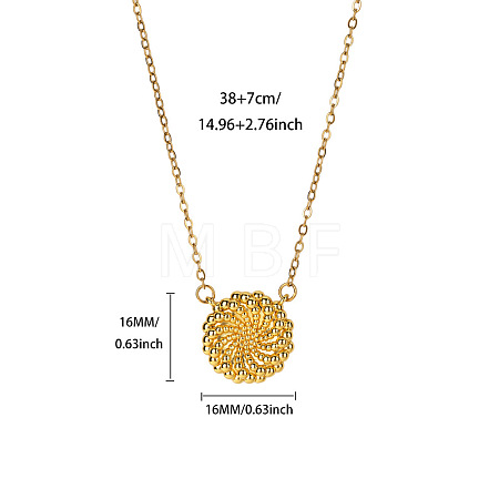Brass Spiral Disc Pendant Necklaces for Women WGFA3A6-07-1