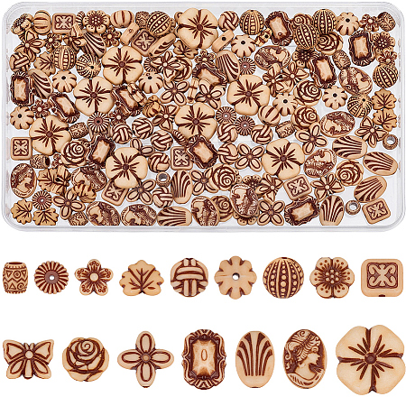 160Pcs 16 Styles Opaque Acrylic Beads SACR-SC0001-63-1