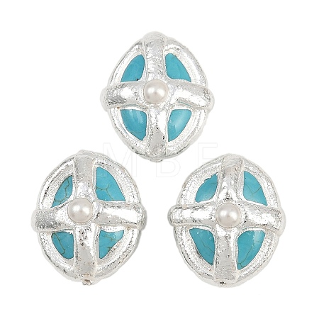 Electroplated Synthetic Turquoise Beads KK-K362-15S-1