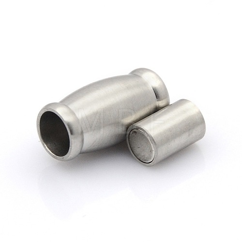 Tarnish Resistant 304 Stainless Steel Matte Surface Magnetic Clasps with Glue-in Ends STAS-O042-D-28-1