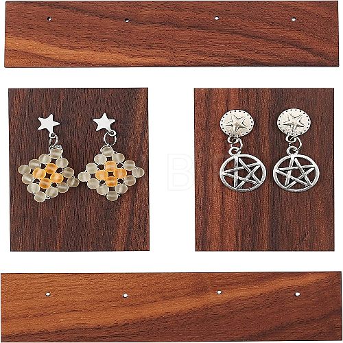 Fingerinspire 4Pcs 2 Style Black Walnut Earring Display Stand EDIS-FG0001-45-1