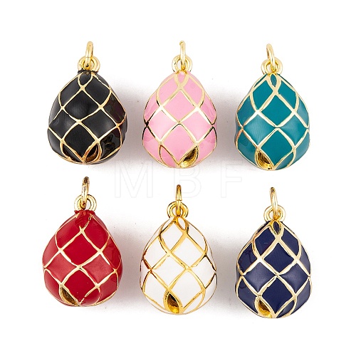 Brass Enamel Pendants KK-E112-18G-1