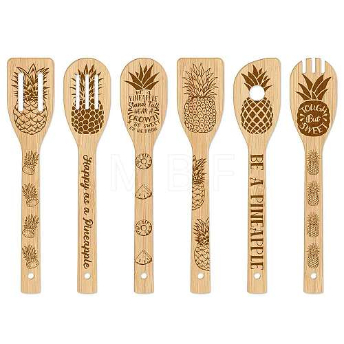 6Pcs Bamboo Spoons & Knifes & Forks AJEW-WH0411-002-1