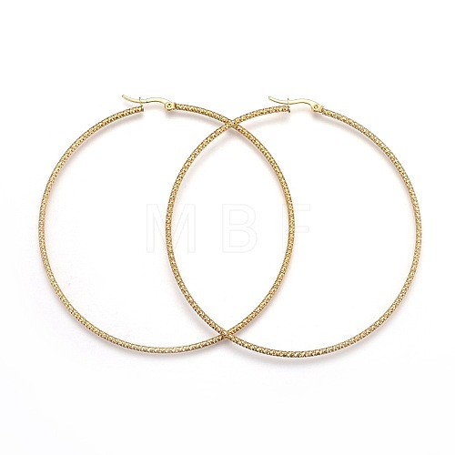 304 Stainless Steel Big Hoop Earrings EJEW-F188-24G-F-1