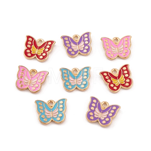 Light Gold Plated Alloy Enamel Pendants FIND-Q100-04KCG-1