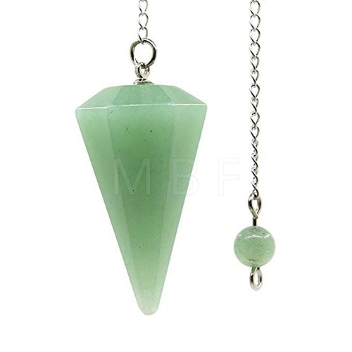 Natural Green Aventurine Dowsing Pendulums G-PW0007-006E-1