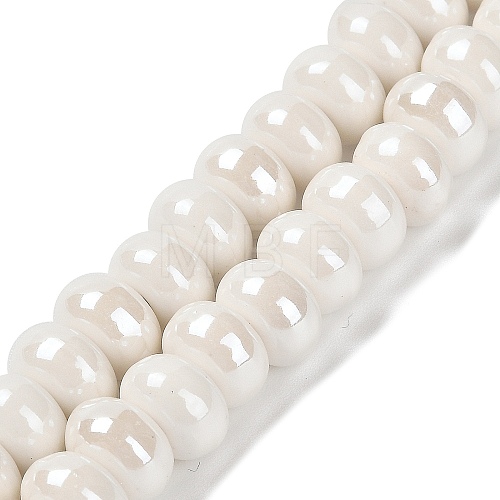 Porcelain Rondelle Beads PORC-Q001-01K-1