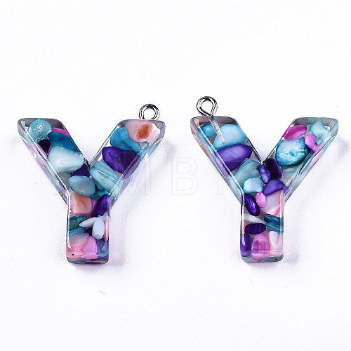 Transparent Epoxy Resin Pendants CRES-S364-001Y-1