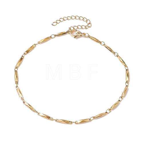 304 Stainless Steel Link Bar Chain Anklets for Women AJEW-AN00621-1