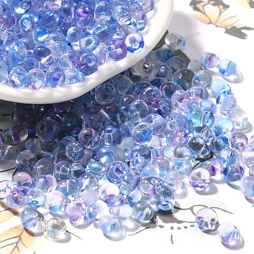 Transparent Baking Paint Glass Seed Beads SEED-P006-02B-01-1