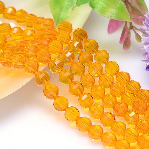 Faceted Round Imitation Austrian Crystal Bead Strands G-M182-10mm-08A-1