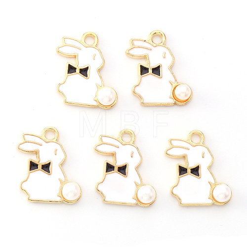 Light Gold Plated Alloy Enamel Pendants ENAM-R136-23C-1