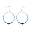 Resin Evil Eye & Acrylic Beaded Big Ring Dangle Earrings EJEW-JE04999-05-2