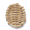 Handmade Reed Cane/Rattan Woven Beads WOVE-Q075-03-2