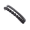 2Pcs Narutal & Synthetic Mixed Gemstone Beads Stretch Bracelets BJEW-JB12720-02-4