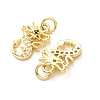 Brass Micro Pave Black Cubic Zirconia Charms CU-E003-18G-18-2