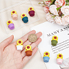 9Pcs 9 Colors Sunflower Silicone Beads SIL-CA0002-70-3
