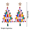 Christmas Alloy Dangle Stud Earrings FS-WG10992-15-1