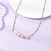 Natural Cultured Freshwater Pearl Potato & Glass Beaded Pendant 304 Stainless Steel Satellite Chain Necklaces for Women NJEW-JN05937-02-1