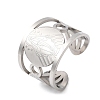 304 Stainless Steel Open Cuff Rings for Women RJEW-A099-01P-4