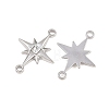304 Stainless Steel Crystal Rhinestone Connector Charms STAS-P437-14A-P-2