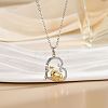 Mother's Day Two Tone Brass Micro Pave Clear Cubic Zirconia Heart Pendant Cable Chain Necklaces for Women WGE4559-03-1