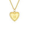 Golden Tone Brass Cable Chain Letter Heart Pendant Necklaces for Women PW-WG67FD6-13-1