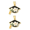 Graduation Season Brass Enamel Pendants KK-CBAF2EC-03G-C01-1