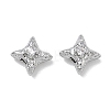Brass Micro Pave Clear Cubic Zirconia Beads CU-CBA91C0-02P-1