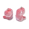 Flocking Opaque Resin Pendants RESI-F064-A14-2