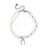 Brass Micro Pave Clear Cubic Zirconia Charm Bracelets BJEW-JB13748-02-3