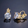 Brass Cubic Zirconia Clip-on Earrings WGE68B6-02-1