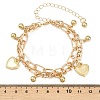 Iron Figaro & Paperclip Chain Double Layers Bracelets Link Bracelets for Women BJEW-A156-01G-5