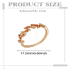 1Pc Brass Micro Pave Cubic Zirconia Cuff Rings for Women RJEW-LP0002-23C-2