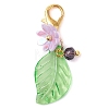 Leaf Acrylic & Flower Resin Pendant Decorations HJEW-JM02784-4